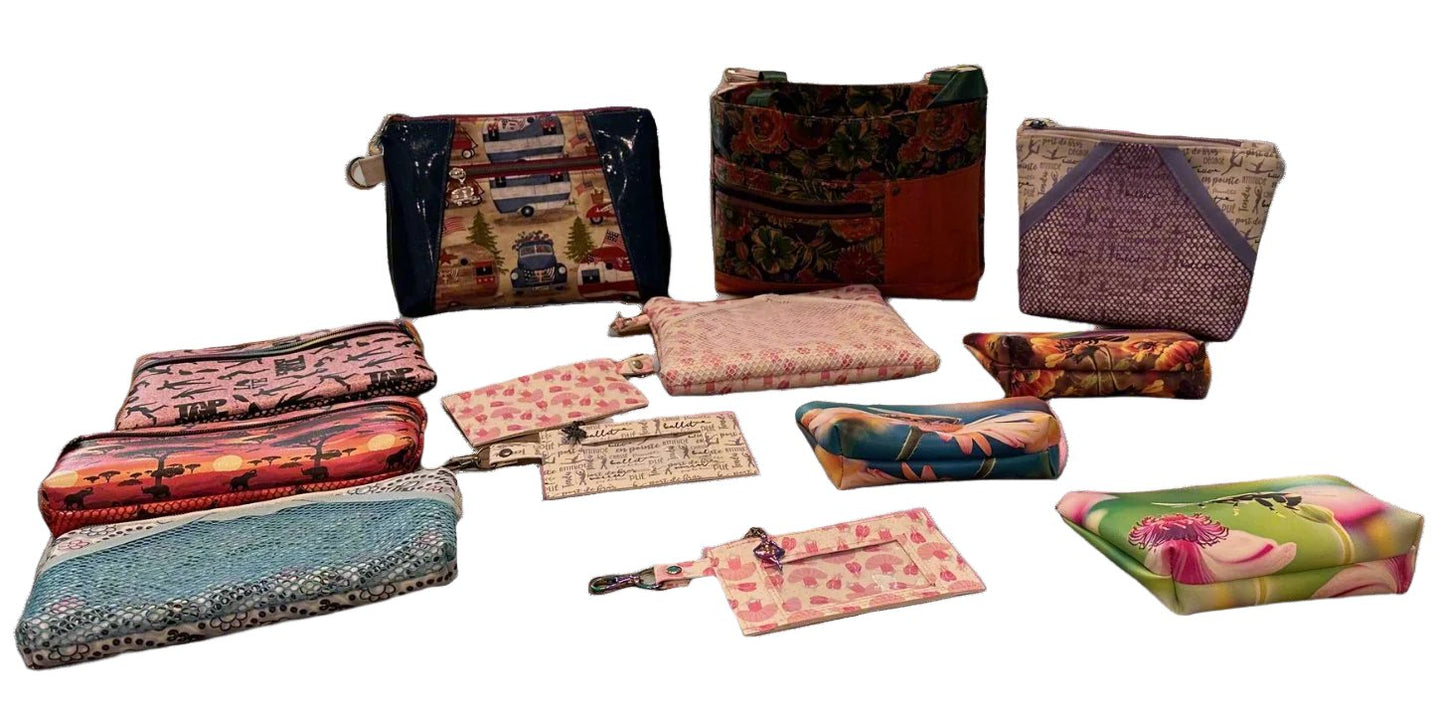 Assorted handmade pouches
