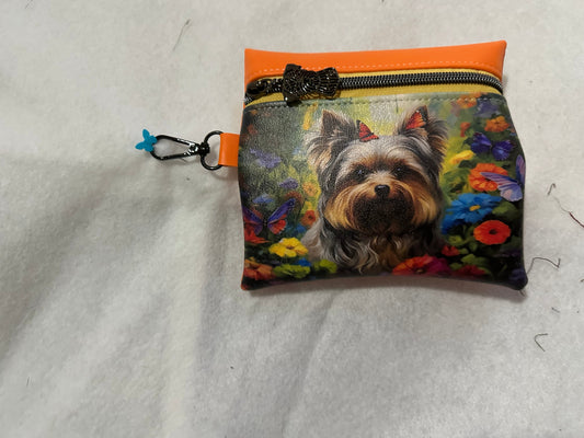 Small Yorkie Zippered Accessory Bag (4x6)